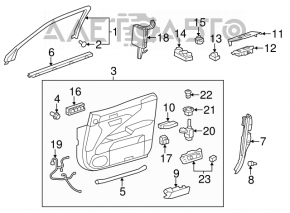 Накладка двери внутренняя верхняя передняя правая Lexus LS460 LS600h 07-12 черн