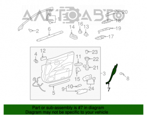 Capac usa interioara inferioara fata dreapta pentru Lexus LS460 LS600h 07-12, neagra.