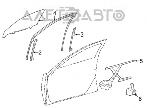 Geam ghidaj ușă față dreapta spate pentru Lexus LS460 LS600h 07-12