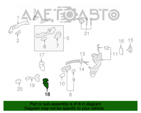 Buclele ușii inferioare din față dreapta pentru Lexus LS460 LS600h 07-12.