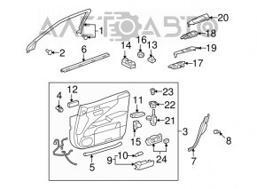 Capac usa interioara inferioara fata dreapta pentru Lexus LS460 LS600h 07-12, neagra.