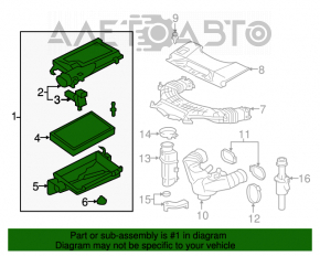 Corpul filtrului de aer dreapta pentru Lexus LS460 07-12.