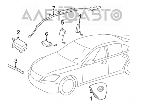 Airbag-ul pasagerului din bordul Lexus LS460 LS600h 07-12.