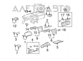 Capacul genunchiului pasagerului Lexus LS460 LS600h 07-12