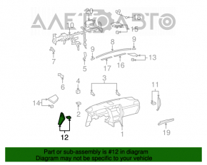 Накладка торпеды боковая левая Lexus LS460 LS600h 07-12 черн