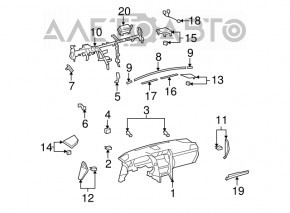 Накладка торпеды боковая правая Lexus LS460 LS600h 07-12 черн