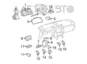 Кнопки открытия багажника и лючка бака Lexus LS460 LS600h 07-12 протерта