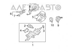 Comutatorul de sub volan din dreapta pentru Lexus LS460 LS600h 07-12