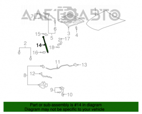 Amortizorul capotei dreapta pentru Lexus LS460 LS600h 07-12