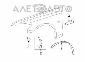 Молдинг крыла правый Lexus LS460 LS600h 07-12