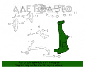 Capacul frontal dreapta Lexus LS460 07-12 rwd, cu protectie, cu articulatie, mansoane rupte