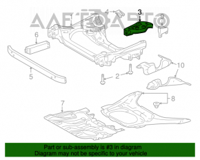 Suportul de montare a subramei din față, spate stânga, pentru Lexus LS460 LS600h 07-12.