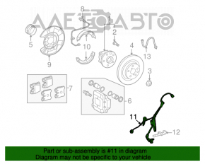 Cablu senzor ABS spate stânga Lexus LS460 07-08 rwd