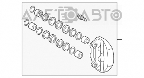 Suport dreapta față Lexus LS460 LS600h 07-12 RWD cu 4 pistoane.