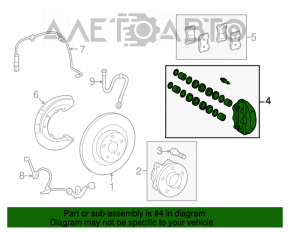 Suport dreapta față Lexus LS460 LS600h 07-12 RWD cu 4 pistoane.