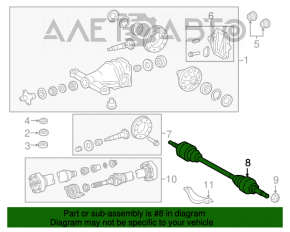 Ax cu semiasa spate stanga pentru Lexus LS460 LS600h 07-12