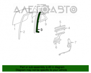 Geam ghidaj ușă spate stânga Lexus RX300 98-03