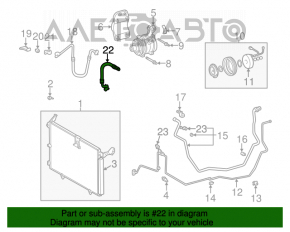 Трубка кондиционера компрессор-печка короткая Lexus RX300 98-03