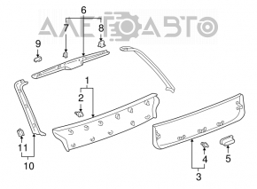 Накладка проема багажника Lexus RX300 98-03 серая