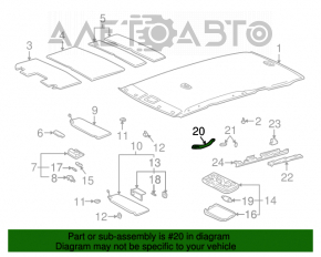 Manerul plafonului stânga pentru Lexus RX300 98-03, culoare bej.