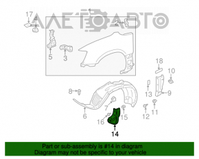 Брызговик передний левый Lexus RX300 98-03