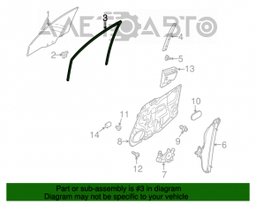 Garnitură de etanșare a geamului față stânga Mazda CX-7 06-09