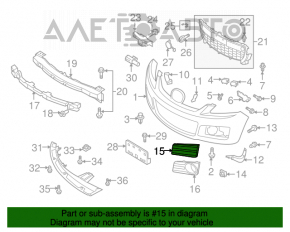 Заглушка противотуманная фара птф правая Mazda CX-7 06-09