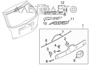 Эмблема надпись "mazda" двери багажника Mazda CX-7 06-09 новый OEM оригинал