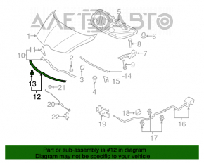 Уплотнитель капота передний Mazda CX-7 06-09