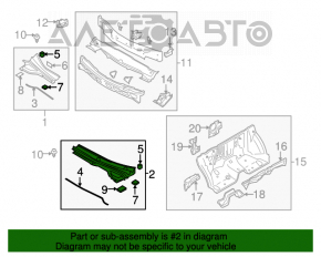 Grila stergatoarelor din plastic stanga Mazda CX-7 06-09