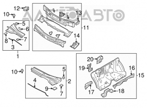 Grila stergatoarelor din plastic stanga + dreapta Mazda CX-7 06-09