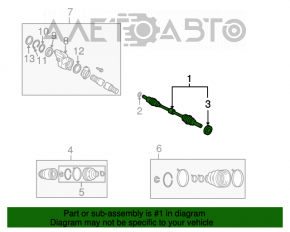 Привод полуось передняя левая Mazda CX-7 06-09