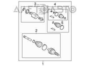 Axul spate dreapta al semiaxului Toyota Highlander 08-13 3.5