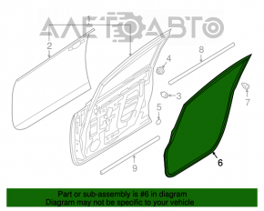Уплотнитель двери передней левой Nissan Leaf 13-17