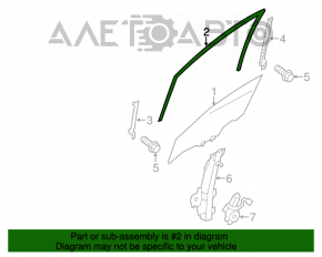 Уплотнитель стекла передний правый Nissan Leaf 13-17