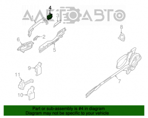 Capacul mânerului exterior dreapta față Nissan Sentra 13-19 crom