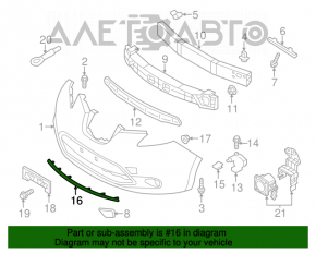 Moldură cromată pentru bara de protecție față Nissan Leaf 11-17