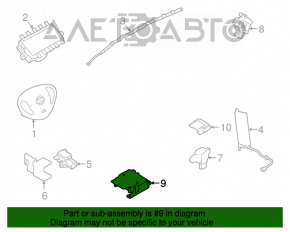 Modulul airbag SRS pentru airbag-urile de siguranță Nissan Leaf 13-17