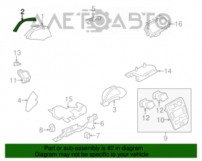 Bara superioară a panoului de instrumente Nissan Leaf 13-17 gri.