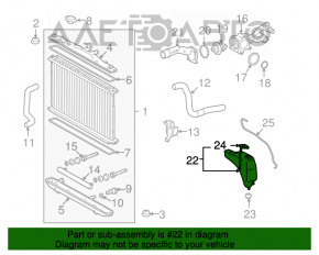 Rezervorul de expansiune al sistemului de răcire Toyota Sienna 11-20 2.7, 3.5 cu capac