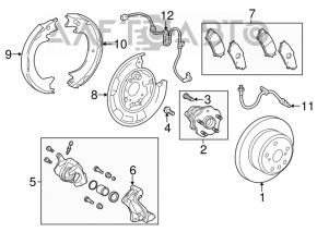 Cablu senzor ABS spate stânga Lexus RX350 RX450h 10-15 FWD