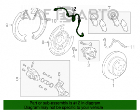 Cablu senzor ABS spate stânga Lexus RX350 RX450h 10-15 FWD