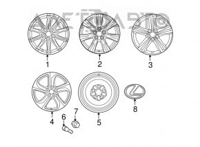 Roată de 17 inch X 7.5J ET45 5*114.3 pentru Lexus GS300 GS350 GS430 06-07, pentru vopsire.