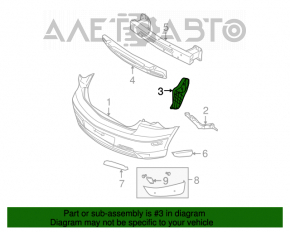 Suport de fixare a barei spate stânga Mazda3 03-08 HB