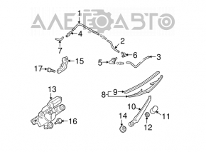 Трапеция дворников с моторчиком задняя Mazda3 03-08