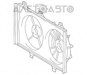 Difuzorul capacului radiatorului gol pentru Lexus ES350 07-12 cu motor mic.