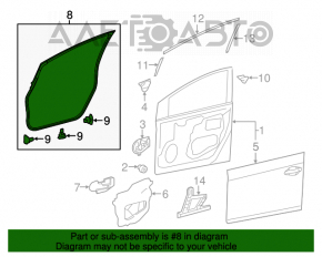 Уплотнитель двери передней левой Toyota Prius 30 10-15