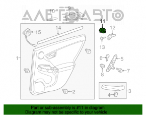 Controlul geamului electric din spate dreapta Toyota Prius 30 10-15 negru, automat, cu capac negru.