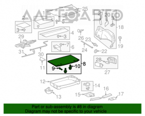 Capacul portbagajului Toyota Prius 30 10-15 gri, pentru curățare chimică.