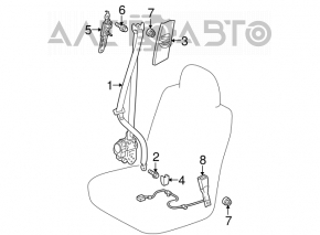 Centura de siguranță pentru șofer Toyota Prius 30 10-15 gri.